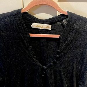 Natalie Martin Black Maxi Dress with Button Trim